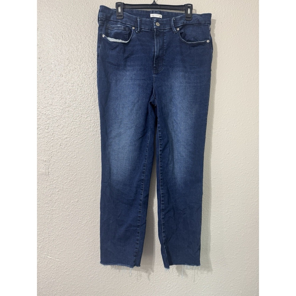 Good American Classic Jeans Womens 14-18 Plus Stretch Blue Denim New